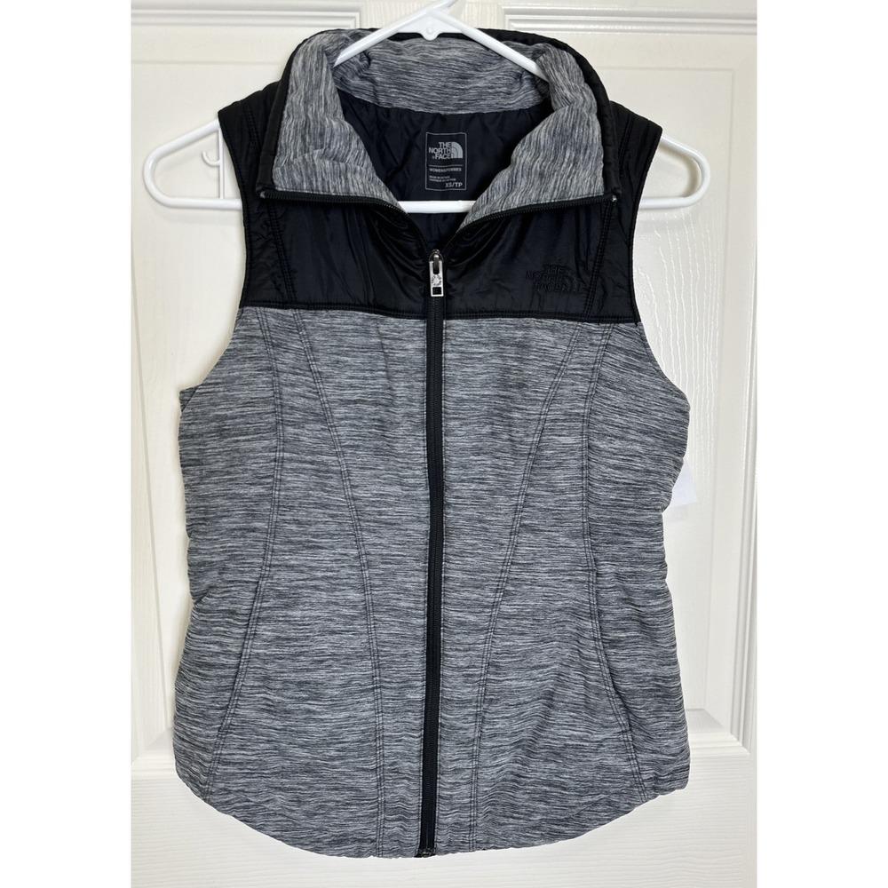 The North Face Pseudio Vest Heather‎ Gray Black Full Zip Women's Size XS
